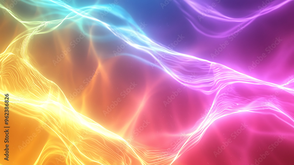 Obraz premium Radiant Multicolor Wave Flow Abstract Background