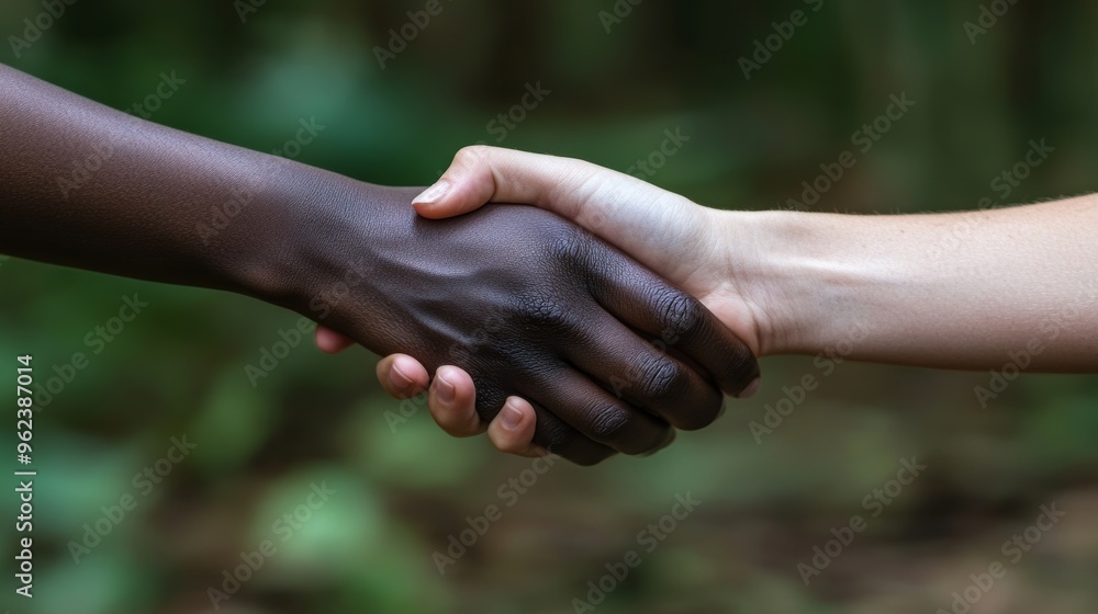 Diverse handshake for unity and collaboration concept Diverse handshake for unity and collaboration concept