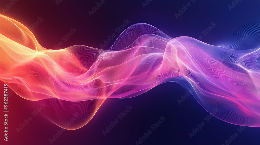 Naklejka premium Bright Multicolor Light Waves Abstract Background
