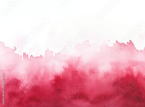 Hand-painted red to pink watercolor ombre background with central white text area.