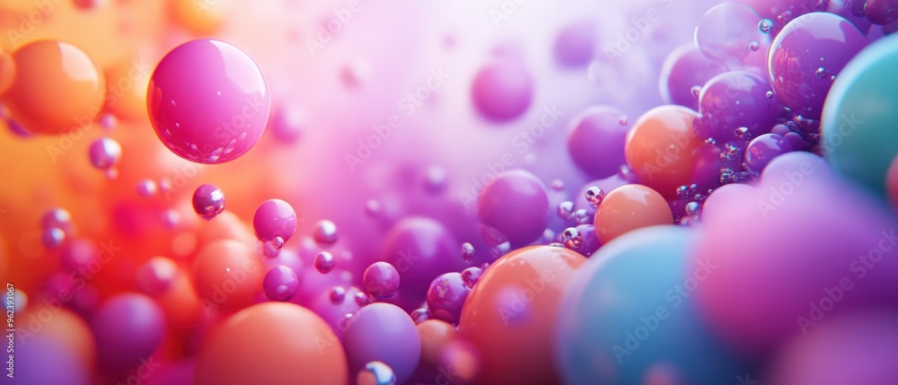 Abstract Colorful Spheres Floating in a Glowing Gradient Background Abstract Colorful Spheres Floating in a Glowing Gradient Background