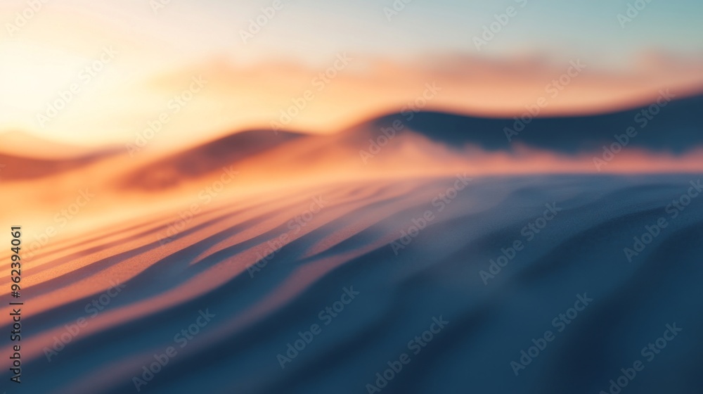 Ethereal Dawn Over Rippling Sand Dunes, mist blankets the undulating landscape, creating a serene and mysterious atmosphere as the day begins to awaken. Ethereal Dawn Over Rippling Sand Dunes, mist blankets the undulating landscape, creating a serene and mysterious atmosphere as the day begins to awaken.