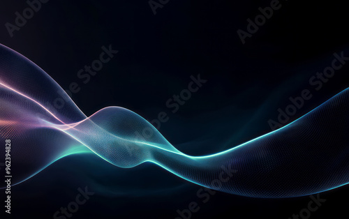 The background of future science and technology theme composed of particles and lines