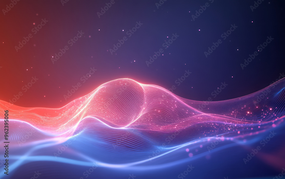 Obraz premium The background of future science and technology theme composed of particles and lines