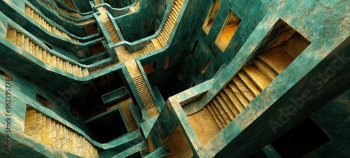 A maze of interconnected stairways