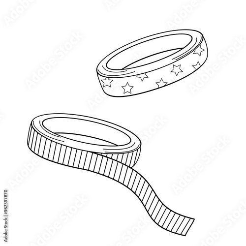 two rolls of decorative  ribbons for bouquets