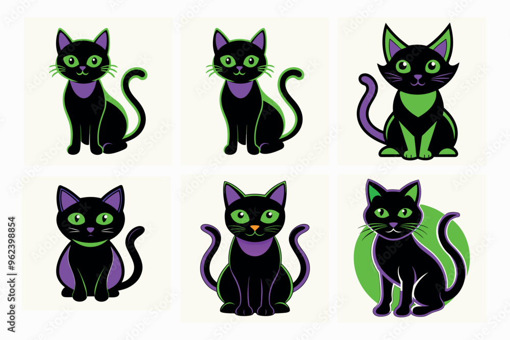 Fototapeta premium Creative Halloween Icon silhouette vector style with background