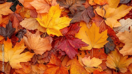 Red and Orange Autumn Leaves Background