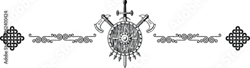 Celtic Header - Curved Lines - Knot Ends - Coat of Arms