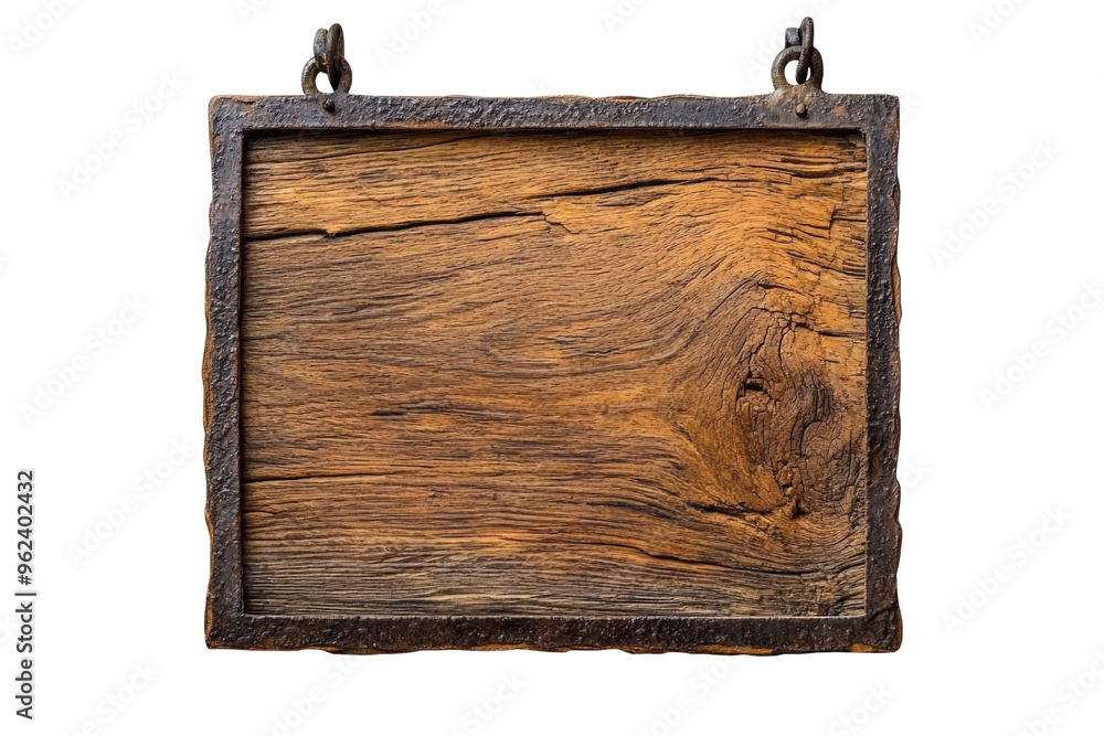 Fototapeta premium Rustic wooden signboard with a natural texture, suitable for signage or decoration
