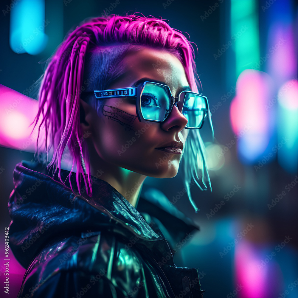 portrait of a cyberpunk women portrait of a cyberpunk women