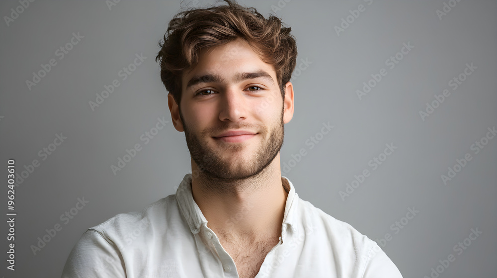 Smiling Man in Casual Comfortable Moments Smiling Man in Casual Comfortable Moments