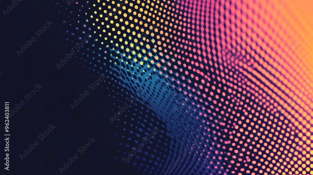 Abstract colorful dotted background in yellow, blue and pink with black background. Abstract colorful dotted background in yellow, blue and pink with black background.