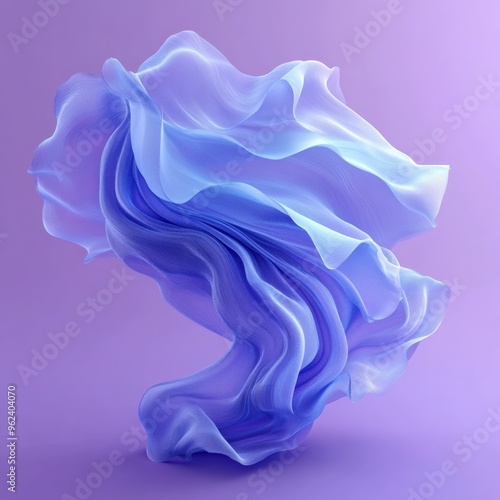 Smoky Blue Abstract Background with Fluid Shapes