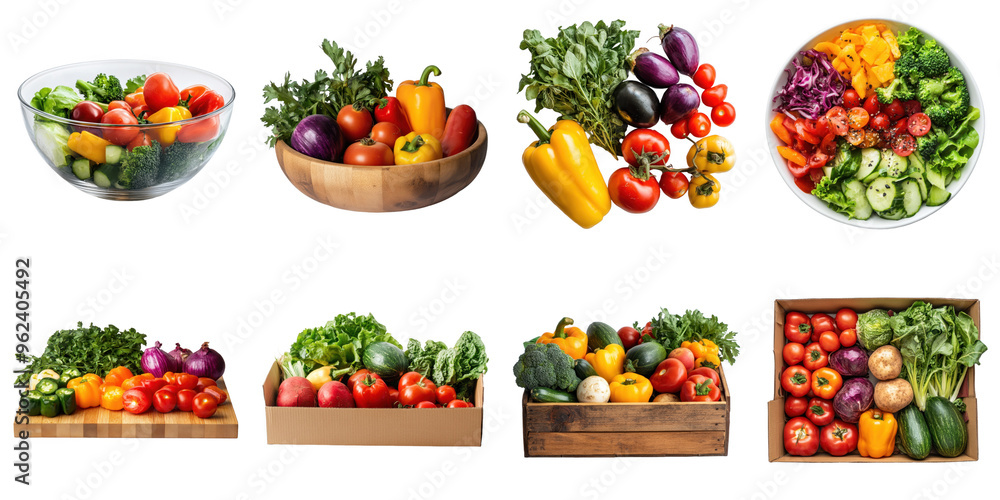 Set of Vegetable png mockup in 3d without background in the package for decoration. Set of Vegetable png mockup in 3d without background in the package for decoration.
