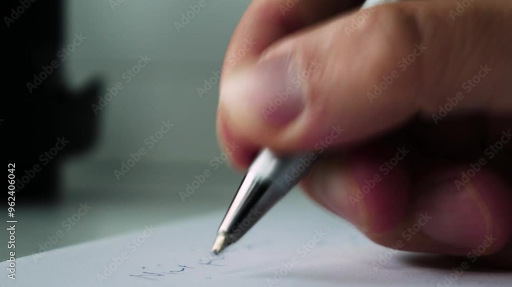 Fountain pen writing on white paper Fountain pen writing on white paper