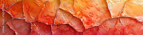 Captivating abstract texture with a dynamic and fluid design featuring a vibrant gradient of fiery orange red and yellow hues blending together in a molten lava like pattern photo