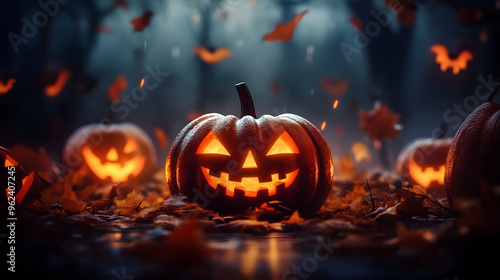 Halloween promo banner background Created With Generative AI Technology