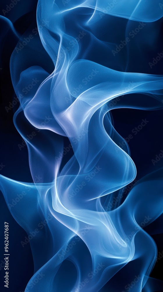 Smoky Blue Abstract Background with Fluid Shapes Smoky Blue Abstract Background with Fluid Shapes