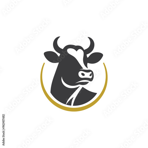 Cow Logo. Premium Cow farm product logo design vector. Vintage Cattle Angus Beef logo