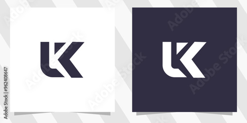 letter lk kl logo design vector