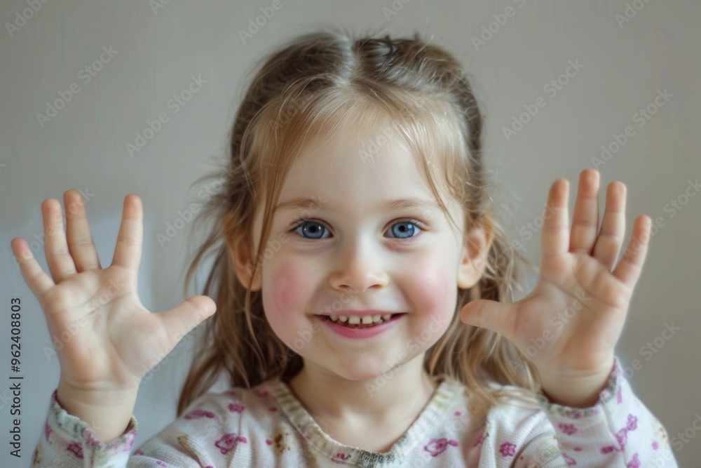 Happy curly child showing hands eating radiating joy. Joyful curly-haired child cheerful smile home. Expression of pure joy and warmth domestic setting. Happy curly child showing hands eating radiating joy. Joyful curly-haired child cheerful smile home. Expression of pure joy and warmth domestic setting.