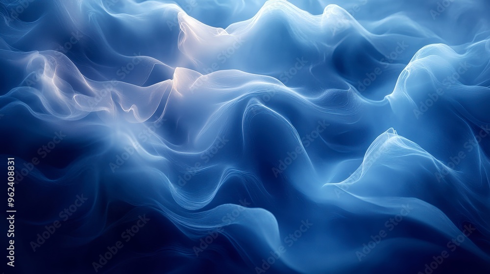 Smoky Blue Abstract Background with Fluid Shapes Smoky Blue Abstract Background with Fluid Shapes