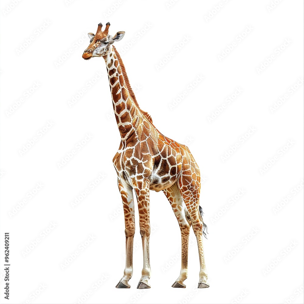 Obraz premium Giraffe Gravity element animal cartoon isolated whitebackground 16:9