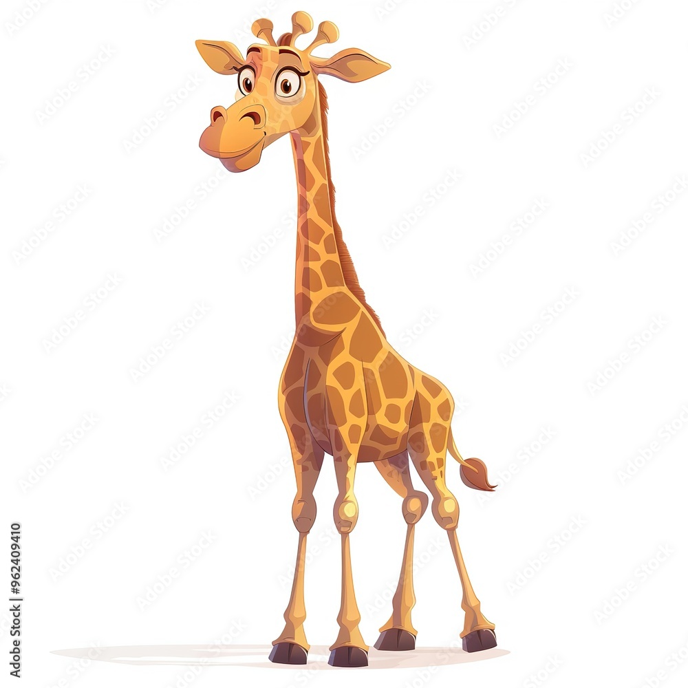 Fototapeta premium Giraffe Light element animal cartoon isolated whitebackground 16:9