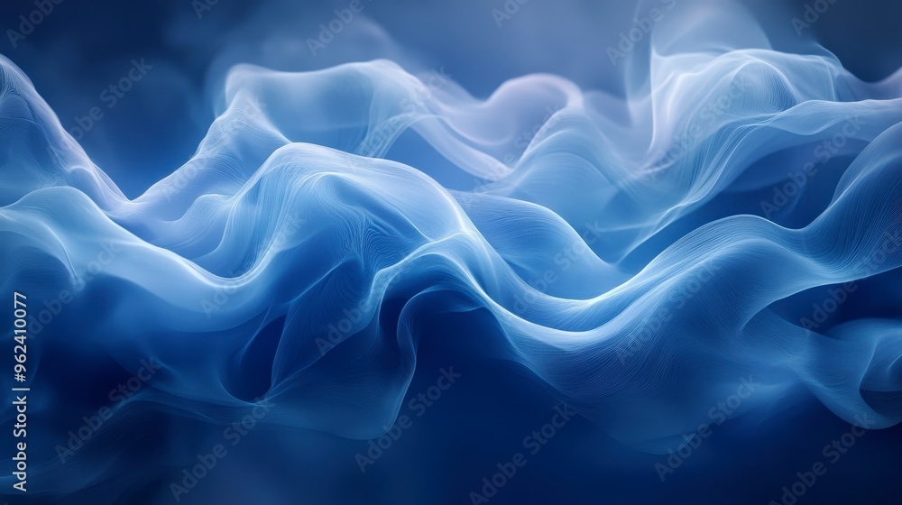 Fototapeta premium Smoky Blue Abstract Background with Fluid Shapes