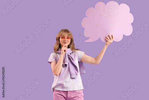 Thoughtful young woman with...