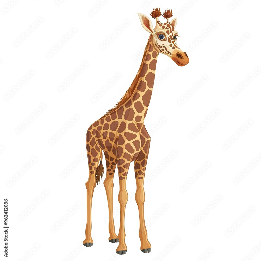Giraffe Spirit animal cartoon isolated whitebackground 16:9 Giraffe Spirit animal cartoon isolated whitebackground 16:9