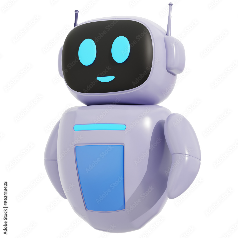 Cut 3D Robot confident Illustration Cut 3D Robot confident Illustration