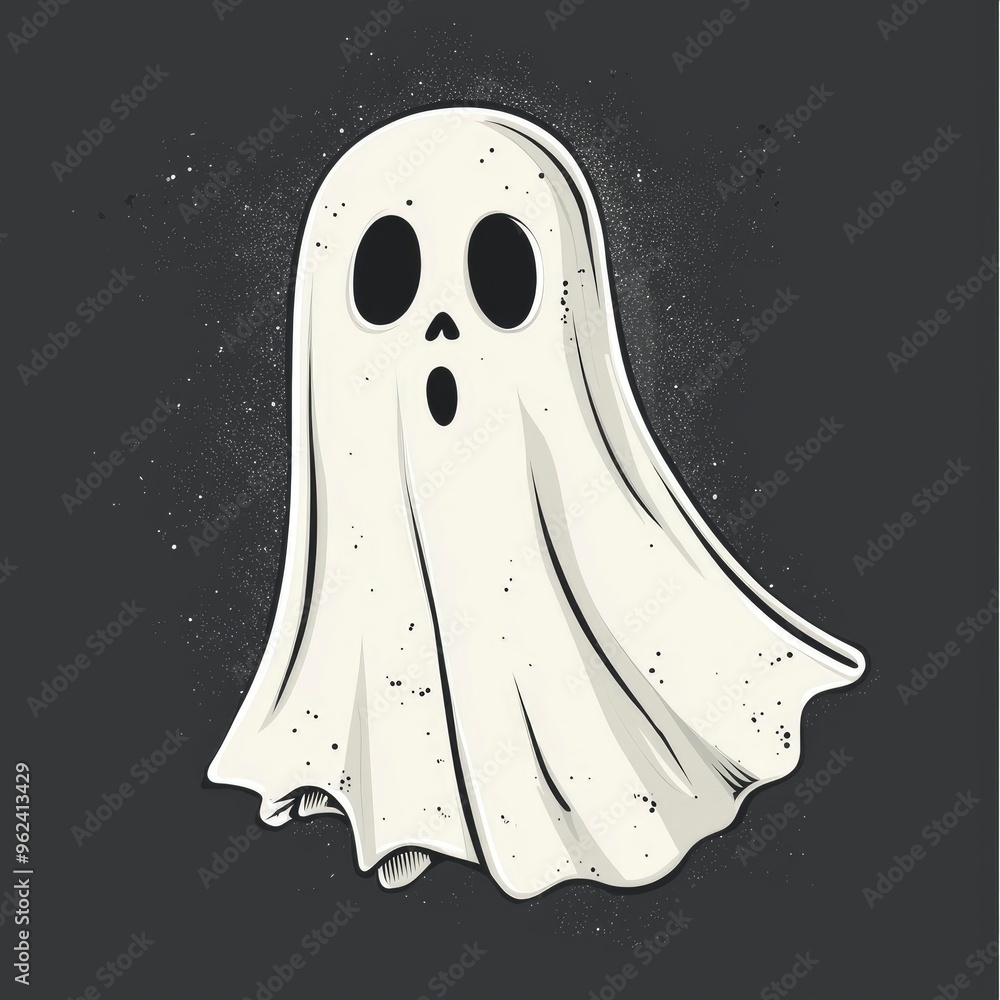 Cute Cartoon Ghost Illustration Cute Cartoon Ghost Illustration