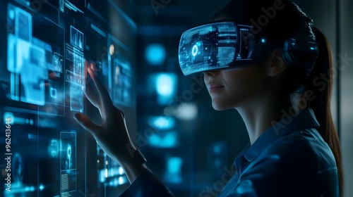 Holographic virtual assistant showcasing the seamless and intuitive interaction of advanced AI powered technology demonstrating the future of digital communication and user experiences