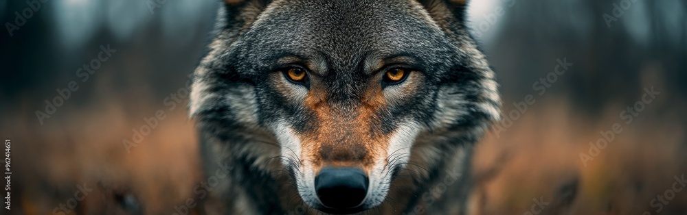 Intense Wolf Stare in a Detailed Portrait Intense Wolf Stare in a Detailed Portrait