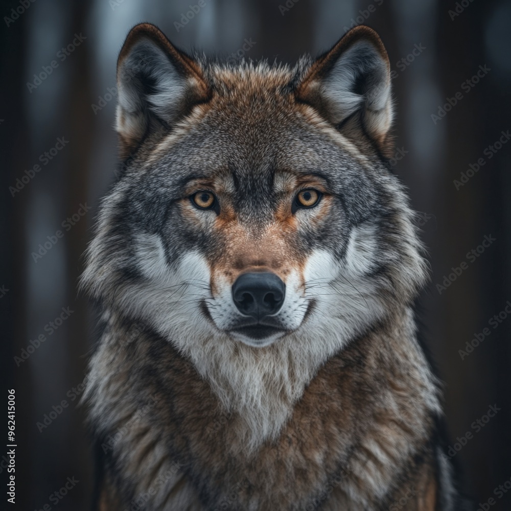 Intense Wolf Stare in a Detailed Portrait Intense Wolf Stare in a Detailed Portrait