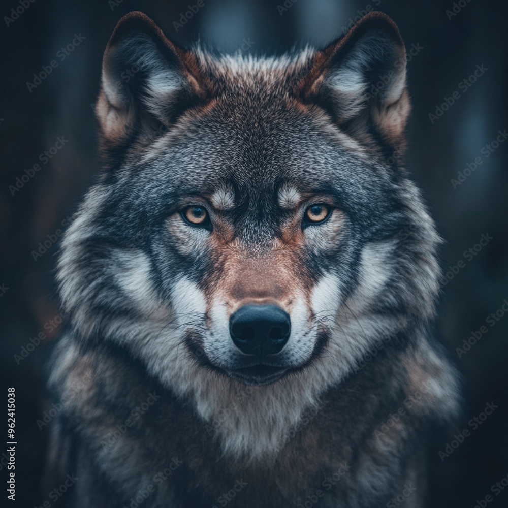 Intense Wolf Stare in a Detailed Portrait Intense Wolf Stare in a Detailed Portrait