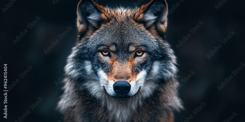 Intense Wolf Stare in a Detailed Portrait Intense Wolf Stare in a Detailed Portrait