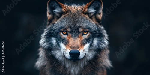 Intense Wolf Stare in a Detailed Portrait