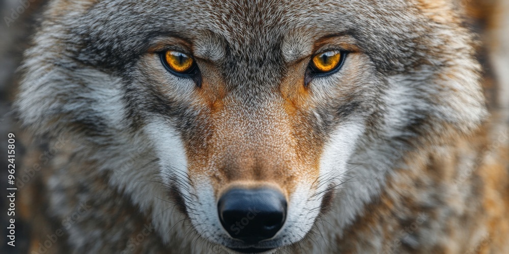 Intense Wolf Stare in a Detailed Portrait Intense Wolf Stare in a Detailed Portrait