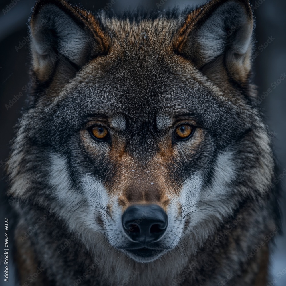 Intense Wolf Stare in a Detailed Portrait Intense Wolf Stare in a Detailed Portrait