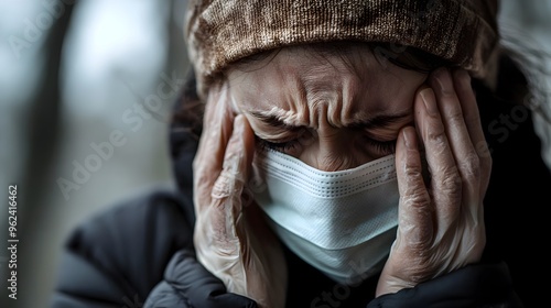 Portrait of a Resilient Individual Showing Signs of Prolonged Illness and Fatigue from Ongoing COVID 19 Complications Highlighting the Persisting Health Challenges of the Global Pandemic photo