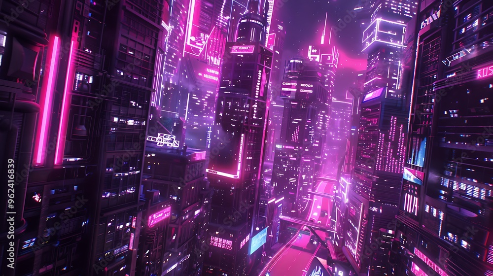Cyberpunk Cityscape with Neon Lights Cyberpunk Cityscape with Neon Lights