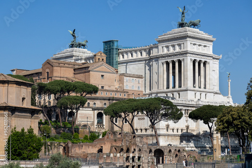 Roman Forum, including the Monument to Vittorio Emanuele II, the Tempio della Pace, Curia Iulia, Chiesa Santi Luca e Martina Martiri, and the Temple of Venus Genetrix photo