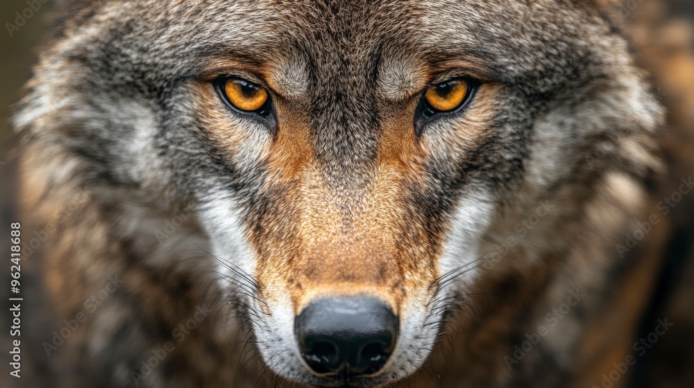 Fototapeta premium Intense Wolf Stare in a Detailed Portrait