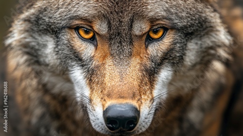 Intense Wolf Stare in a Detailed Portrait