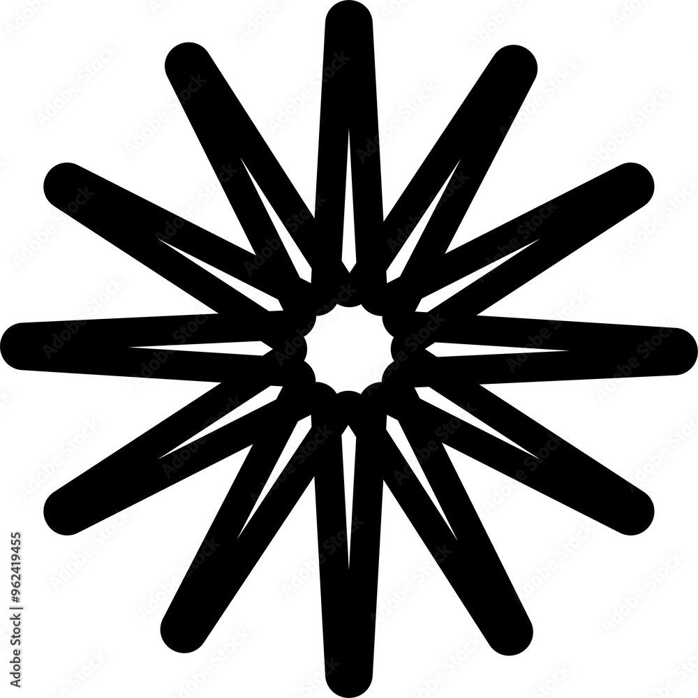Star shape bold line. Geometric element Star shape bold line. Geometric element