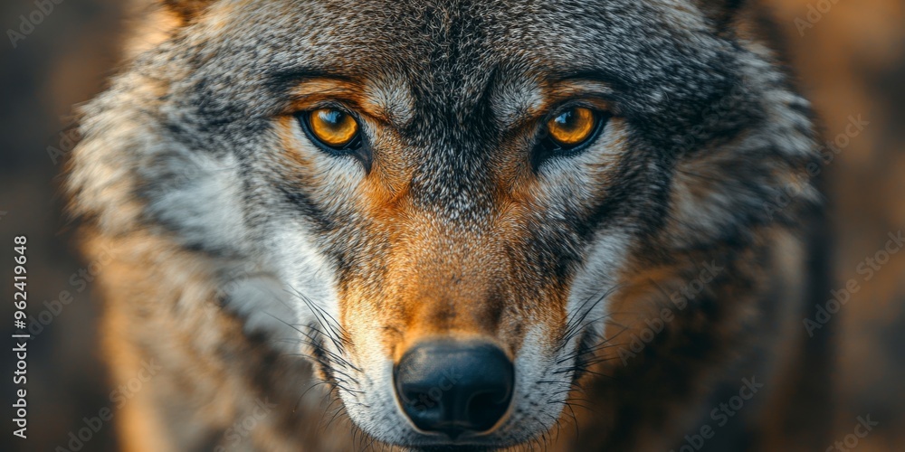 Intense Wolf Stare in a Detailed Portrait Intense Wolf Stare in a Detailed Portrait