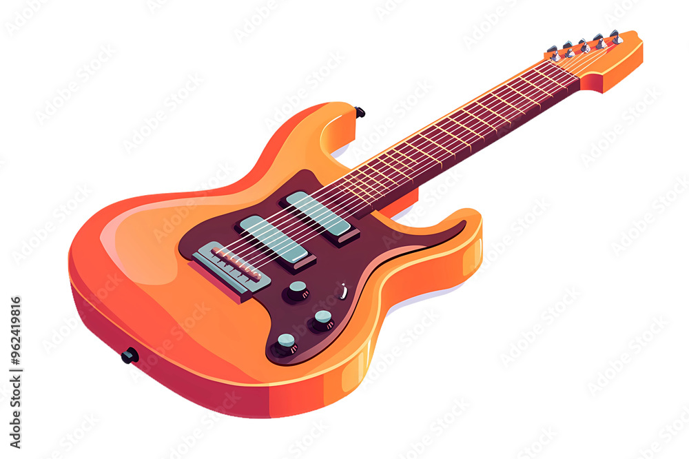 Obraz premium stunning electric guitars isolated at transparent background